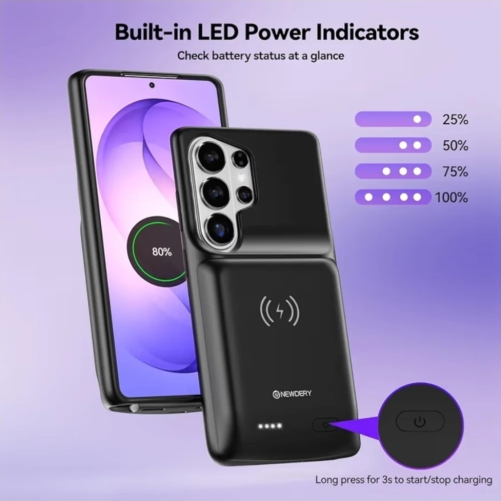 NIB Samsung Galaxy A26 Ultra 9500 mAh Battery Case Qi Wireless Charger Charging